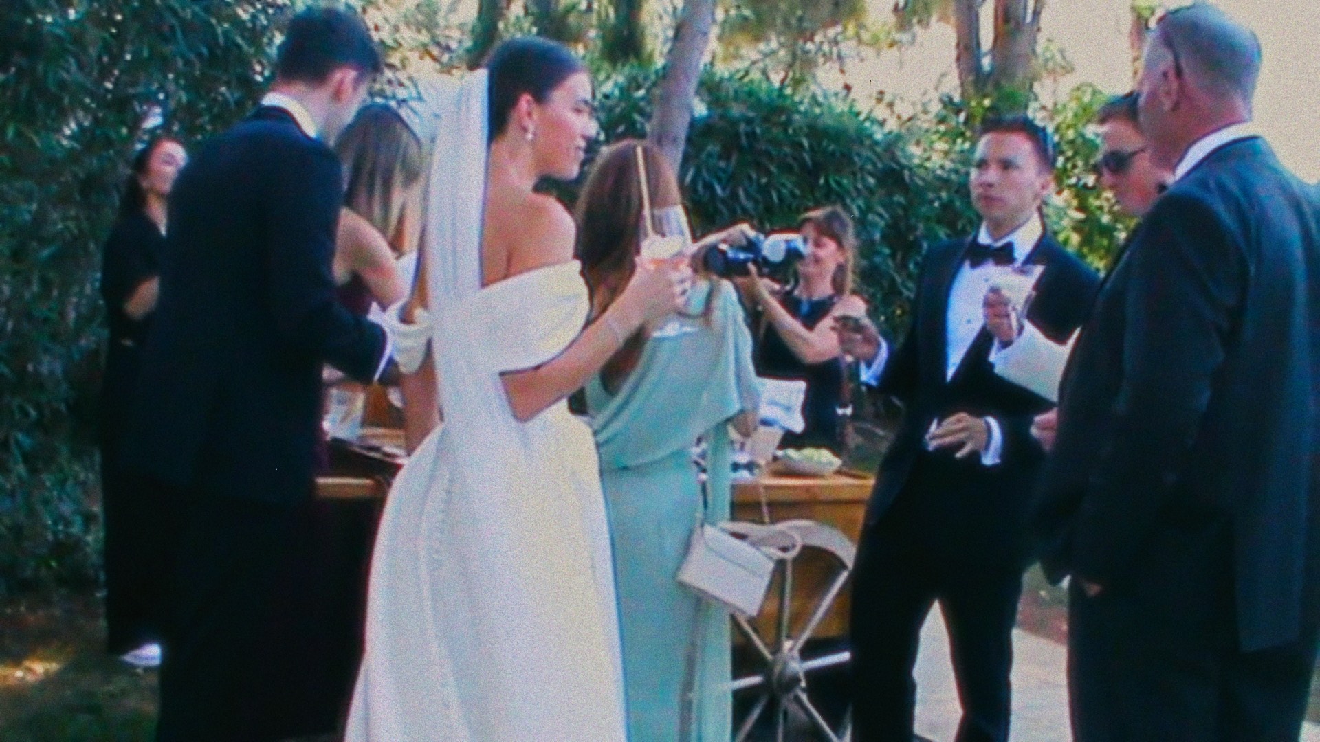 Vintage camcorder footage of a celebration